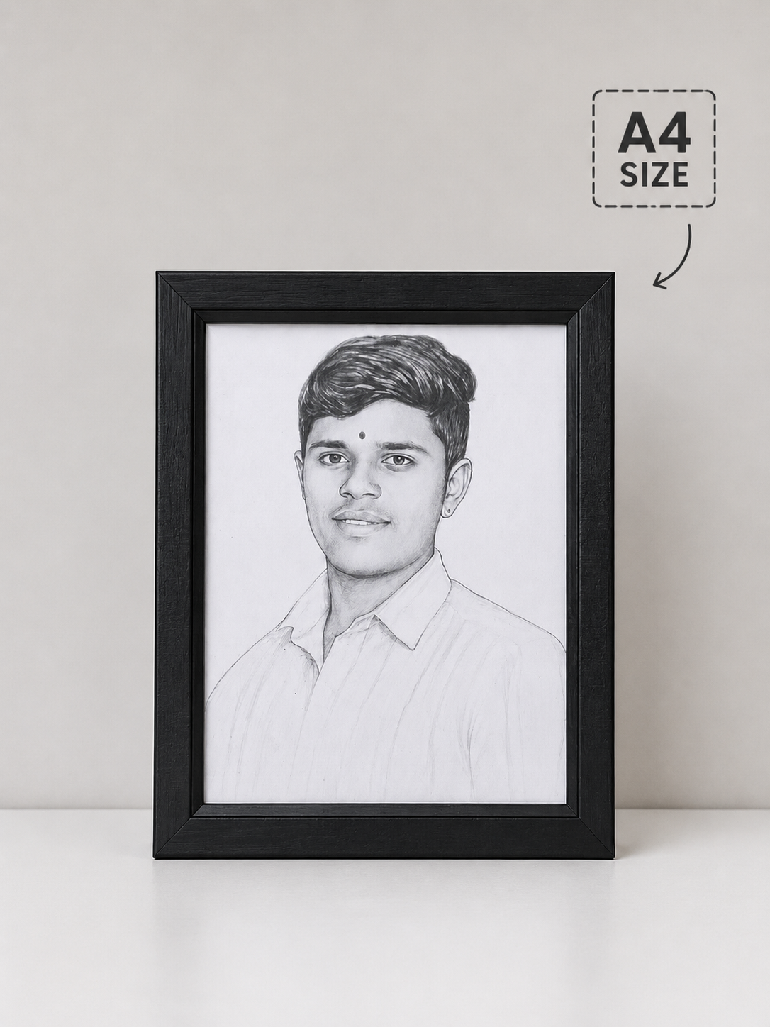 Personalized Pencil Portrait with Frame | Custom Photo Sketch